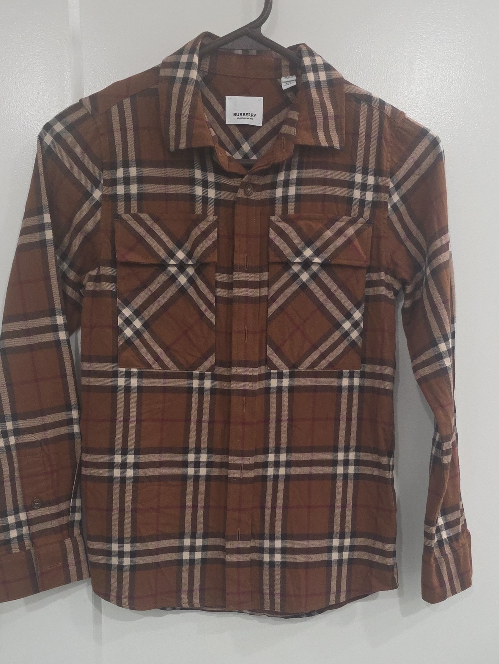 Burberry Brown Plaid Button-Down Shirt